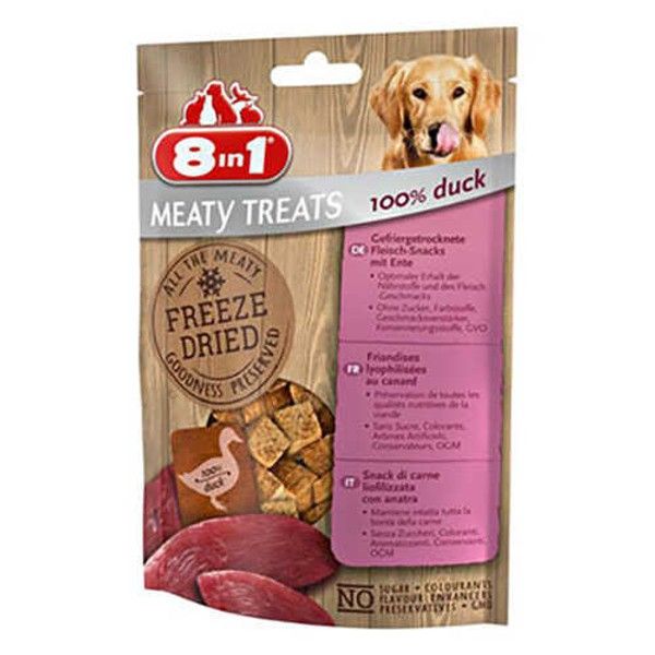 8 in 1 Freeze Dried Tahılsız Ördekli Kurutulmuş Köpek Ödülü 50 Gr