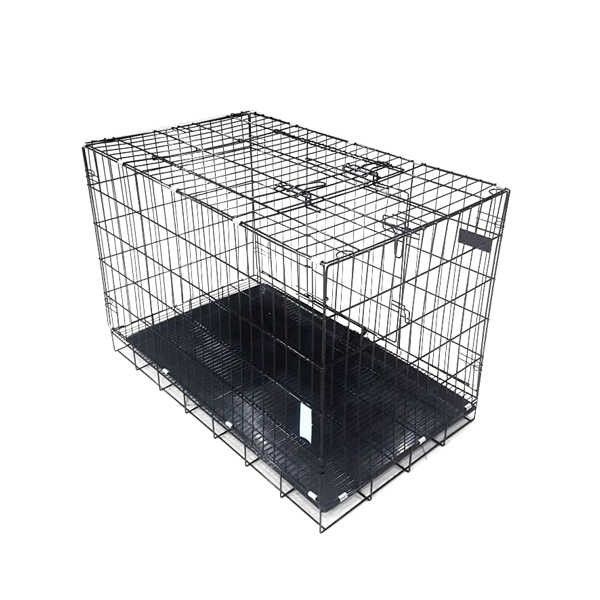 Köpek Kafesi Alt Izgaralı Siyah 60x42x51 cm