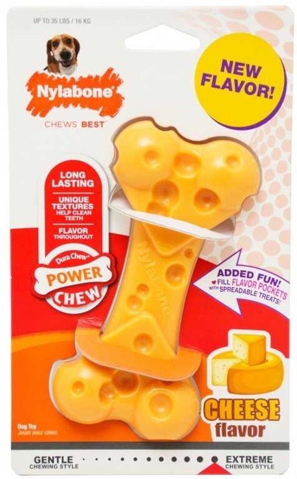 Nylabone Dura Chew Cheese Bone Large Peynir Aromalı Köpek Çiğneme Oyuncağı