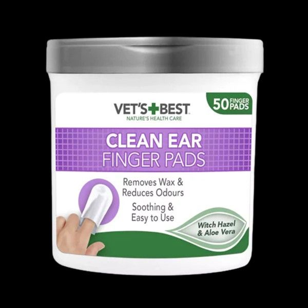 VET'S BEST Kedi ve Köpekler için Fındık ve Aloe Vea Özlü Kulak Temizleme Pedi (50'li)